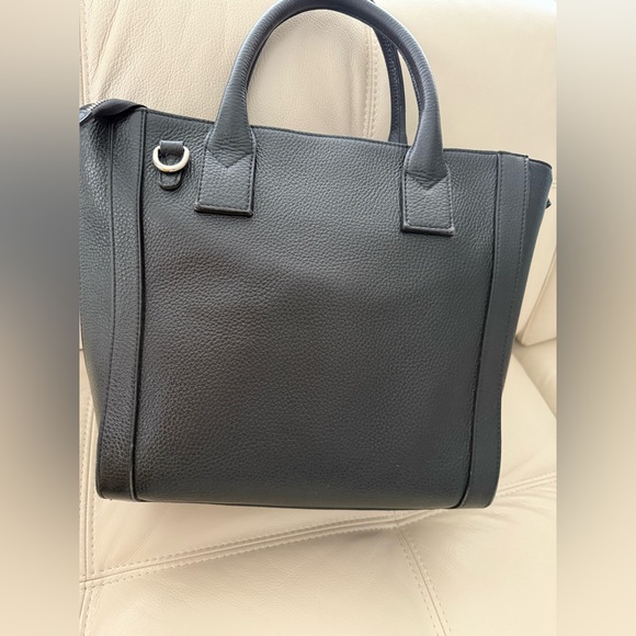 VALENTINO Charmont Black Pebbled Leather Tote with Wear - Picture 10 of 16